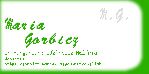 maria gorbicz business card